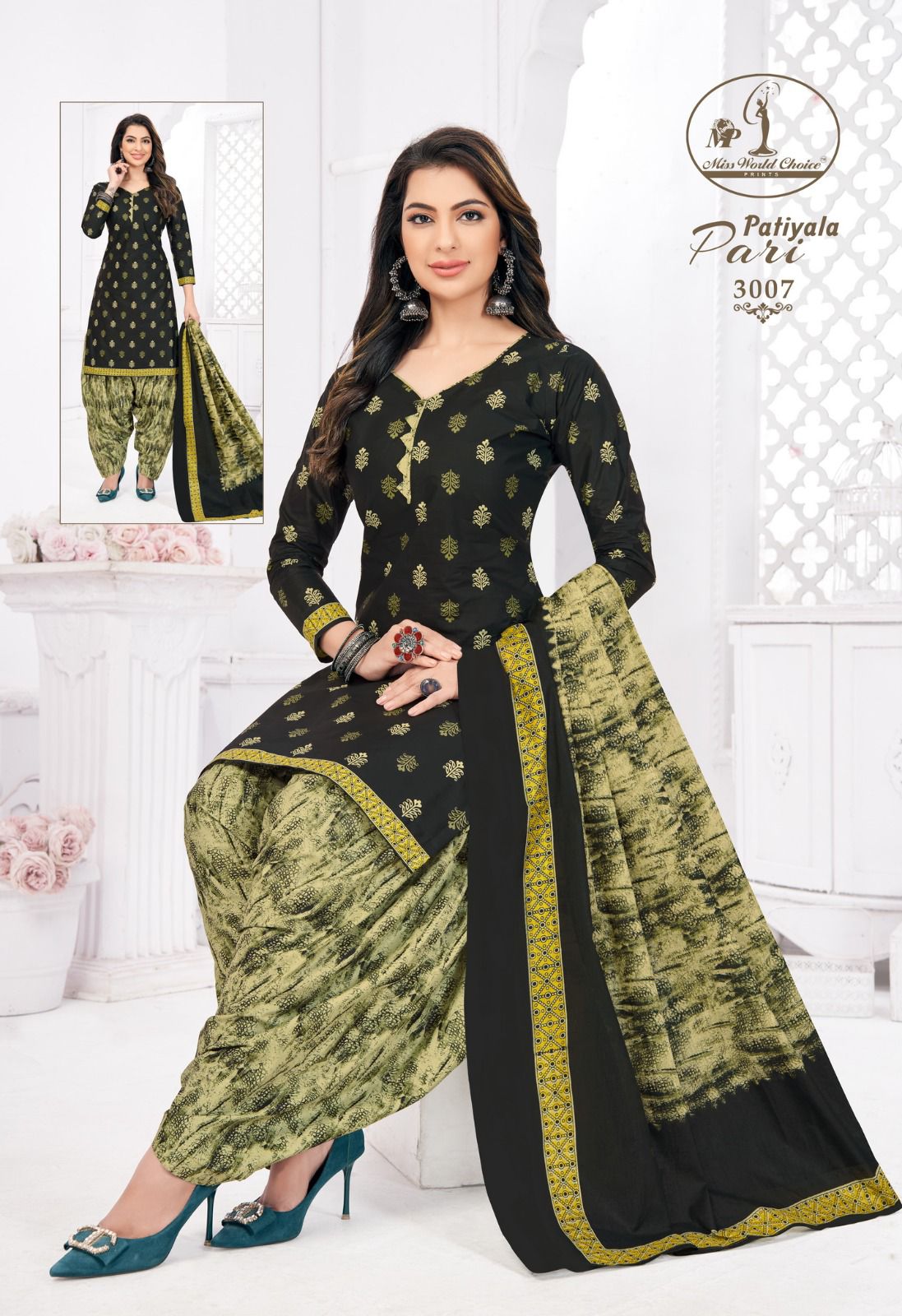 Miss World Choice Patiyala Pari 3 Printed Cotton Dress Material